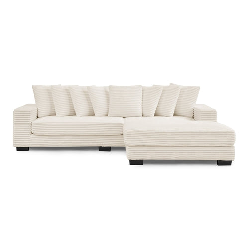 Corduroy Tufted Upholstered L-shaped Modular Sectional Sofa