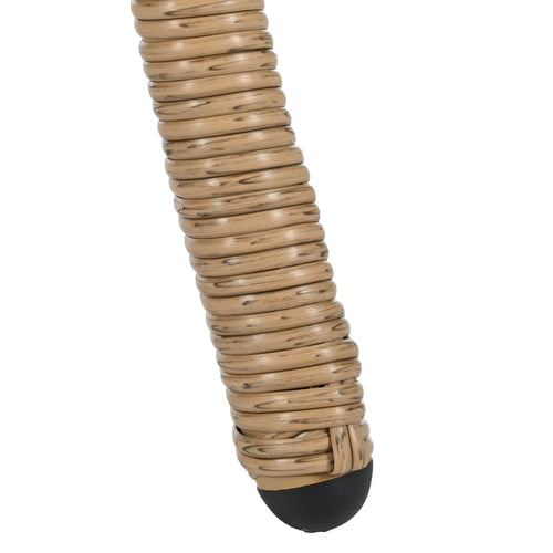 Outdoor Leisure Set, 2 Rattan Single Chairs with A Glass Round Table