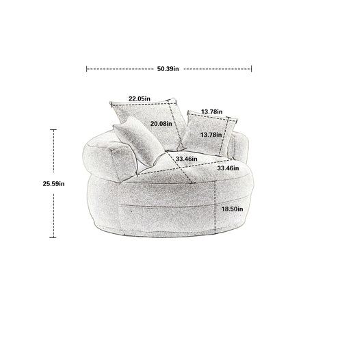 Chenille Sponge Single Sofa
