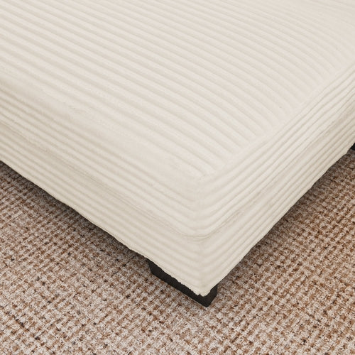 Corduroy Tufted Upholstered L-shaped Modular Sectional Sofa