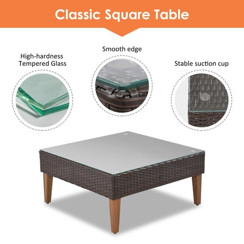 4-PCS Outdoor Wicker Sofa Set