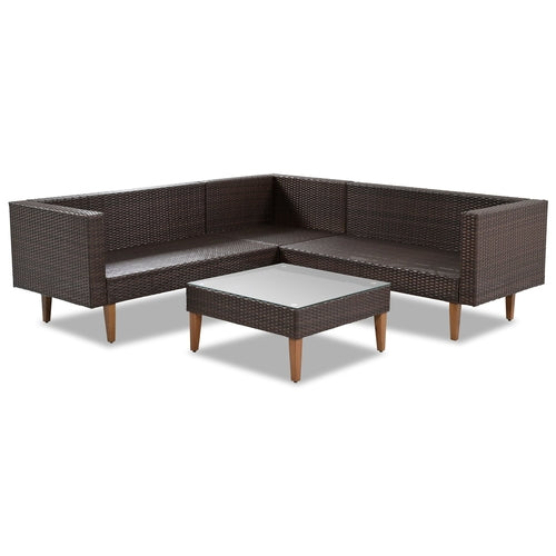 4-PCS Outdoor Wicker Sofa Set