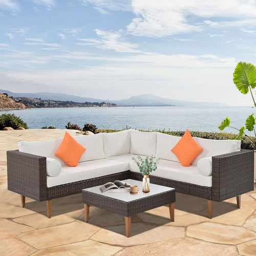 4-PCS Outdoor Wicker Sofa Set