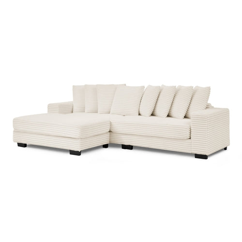 Corduroy Tufted Upholstered L-shaped Modular Sectional Sofa