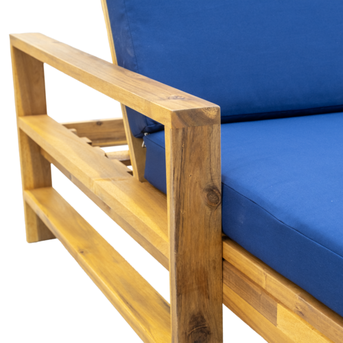 Acacia Wood Adjustable Backrest Outdoor Lounge Chair