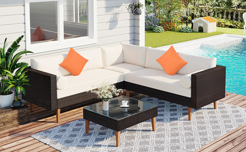 4-PCS Outdoor Wicker Sofa Set