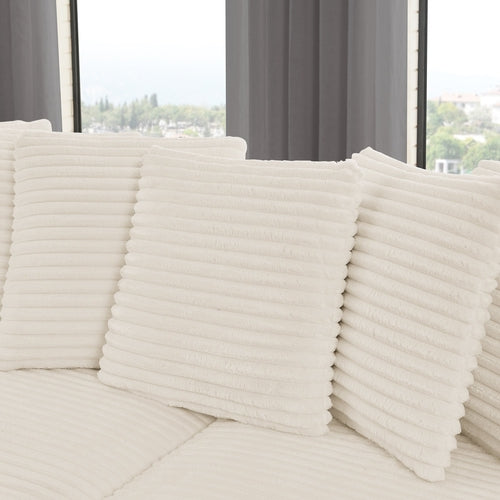 Corduroy Tufted Upholstered L-shaped Modular Sectional Sofa