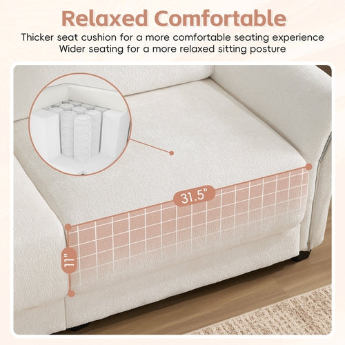 110' Modular Sectional Sofa, L-Shape with Extra-Wide Seat Cushion