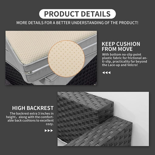 7 PCS Outdoor Furniture Set with 45-Inch Propane Fire Pit