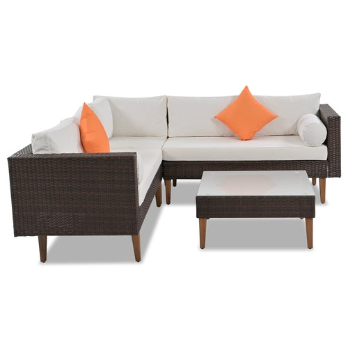 4-PCS Outdoor Wicker Sofa Set