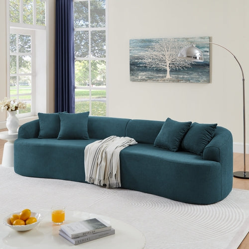 Curved Modular Sectional Sofa in Lamb's Wool Fabric