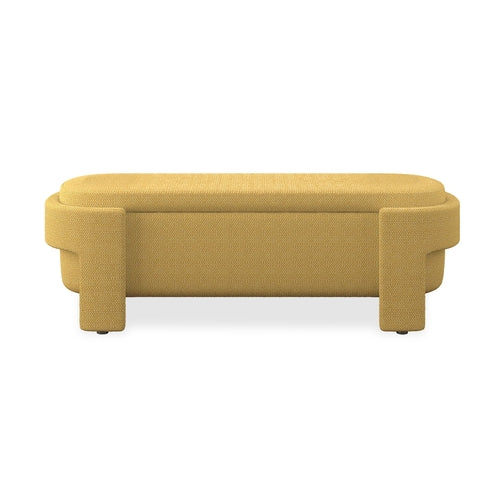 Linen Fabric Upholstered Bench with Large Storage Space