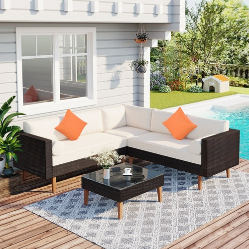 4-PCS Outdoor Wicker Sofa Set
