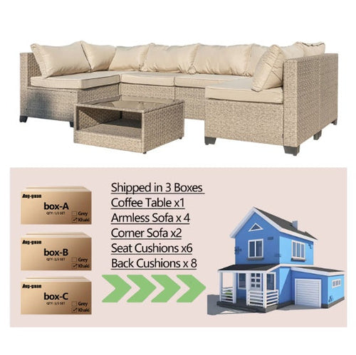 7-PCS Patio Sofa Furniture Set
